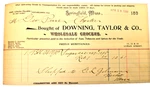 1895 Billhead Downing, Taylor & Co. Springfield Mass.,to Geo. Pease $13.61. Fixed Price $9.95.