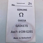 Genuine Omega Back Gasket No. 24 Ass't #OM-G281. Seal Package. Fixed Price $16.20.