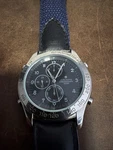 Junghans Black Navy Nylon Band Men's Watch 41/0310 Chronograph 100M. Fixed Price $349.99.