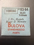 Bulova #63-64 Pair Of Watch Hands Nos Various Calibers Factory Sealed. Fixed Price $24.95.