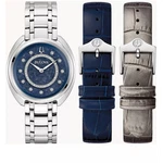 Bulova Women's Watch Duality Quartz Diamond Blue Dial Silver Bracelet 96X160. Fixed Price $249.66.
