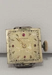 Vintage Movado 17J Watch Movement Square Ruby Dial Good Balance. Fixed Price $54.99.