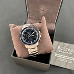Bulova Marine Star 98B301 Men's Blue Dial Six-hand Chronograph Quartz Watch 45MM. Fixed Price $215.93.