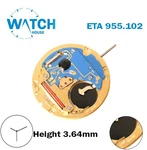 Eta 955.102 Swiss Quartz Movement-without Disk HEIGHT:3.64MM-3 Hands.. Fixed Price $57.99.