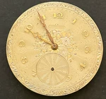 Antique Longines Cal 18.89M Pocket Watch Movement Ticks Gold Dial Ornate 17J. Fixed Price $99.95.