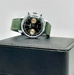Le Jour Valjoux 7733 Rare Reverse Panda Vintage Mechanical Chronograph Watch. Fixed Price $2295.00.