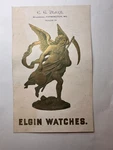 Victorian Trade Card Elgin Pocket Watch Embossed Farmington Me Cg Blake B88-2. Fixed Price $24.95.