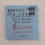 Bulova Cal. 10COAC Upper & Lower Shock Resistor Hole Jewels Part# 111C 112C. Fixed Price $14.99.