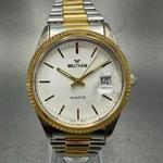 Waltham President Watch Men 35MM White Dial Two Tone Date Round New Battery. Fixed Price $39.99.