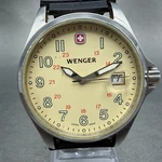 Wenger Watch Men 38MM Cream Dial Silver Tone Date Round 7270X Parts Vintage. Fixed Price $34.99.