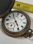 Vtg Antique The Congress Watch Tooled Chased Brass Tacy 1 Jewel Pocket. Fixed Price $25.00.