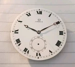 Omega Movement 33.5L Pocket Watch Dial Porcelain Balance Ok X Parts. Fixed Price $150.00.