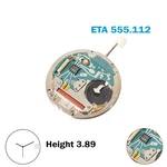Eta 555.112 Swiss Quartz Movement -HEIGHT:3.89MM-WHITE Date Disk 3-3 Hands.. Fixed Price $55.00.