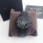 Bulova Black 98C134 Quartz & Octava Crystal Men's Chronograph Watch 41.5MM. Fixed Price $179.00.