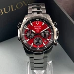 Bulova Marine Star 98B350 Chronograph Men's Quartz Watch Red Dial 43MM. Fixed Price $159.07.