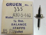 Gruen 335 430 435 440 Watch Movement Part Balance Staff Rivure / Hub 0.85 Mm. Fixed Price $8.00.