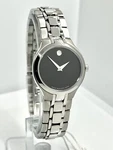 Movado Women All Stainless Steel Black Dial Sapphire Crystal 0606368 Watch. Fixed Price $240.00.