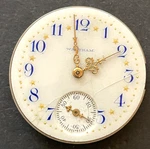 Antique 1905 Waltham Seaside 1891 Pocket Watch Movement Fancy Dial Parts 0S 7J. Fixed Price $49.95.
