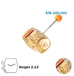 Eta 282.001- Swiss Watch MOVEMENT-2 Hands-with Stem-without Disk-height: 2.12MM.. Fixed Price $67.00.