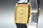 Longines L761.2 7027 Gold Dial 26MM Rectangle Quartz Men's Watch Near Mint. Fixed Price $249.90.