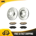 Drilled Slotted Ceramic Front Rotors & Pads Kit For 06-08 09-11 Honda Civic 1.8L. Fixed Price $73.14.