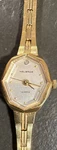 Helbros Vintage Women's Quartz Gold-tone Octagon Watch Silver Dial Bracelet. Fixed Price $28.00.