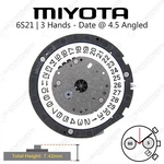 Genuine Miyota 6S21 Movement Japan 3 Hands, Date 4.5 Angled. Fixed Price $33.00.
