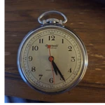 Ingersoll Sweepster Pocket Watch Vintage Mechanical Runs Red Seconds. Fixed Price $74.99.