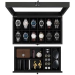6-8-10-12 Slot Watch Box Solid Wood Display Case With Glass Jewelry. Fixed Price $29.99.