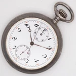 Agassiz 18-J 6-ADJ 30-MINUTE 2-REGISTER Chronograph Silver Antique Pocket Watch. Fixed Price $995.00.
