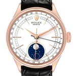 Rolex Cellini Moonphase White Dial Rose Gold Mens Watch 50535. Fixed Price $25240.00.