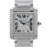 Cartier Tank Francaise Large Stainless Steel Automatic Watch 2302. Fixed Price $3950.00.