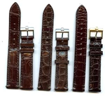 18MM Brown Genuine Alligator Watch Strap & Vintage Steel Gold Omega Buckle. Fixed Price $139.99.