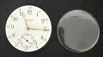 15 Jeweles /waltham Pocket Watch Movement Mechanism/ Glass Dome Working Order. Fixed Price $75.00.