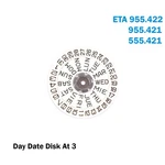 Disk For Eta Movements Number 955.422/955.421/555.421- White Day/date 3.. Fixed Price $10.00.