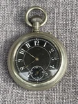 Antique Longines Pocket Watch Black Dial Circa 1880 Chromed Metal Case Runs. Fixed Price $290.00.