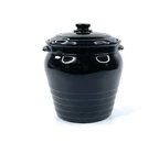 Suggested Title: Black Amethyst Glass Cookie Jar Art Deco Gothic Mcm Apothecary. Fixed Price $79.99.