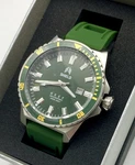 Shield Reef Strap Watch W/date - Green Swiss Movement. Fixed Price $95.00.