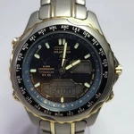 C605-Q00567 Citizen Eco-drive Solar Titanium Blue Dial Watch For Men C5-75. Fixed Price $249.00.