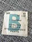Bulova Nos Hour Wheel #7 - 5AH Ht. 1.07. Fixed Price $5.95.
