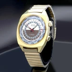1960S Gruen Ref. 6159-7001 24 Hour World Time Watch 17J Automatic Gold Plate. Fixed Price $1400.00.