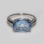 8.85 Ct Swiss Blue Topaz Cocktail Prong Ring 925 Solid Sterling Silver. Fixed Price $199.99.