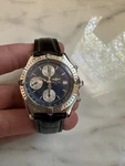 Breitling Chronomat 40MM Chronograph A13050.1 Blue Automatic Watch Steel Pilot. Fixed Price $1549.00.