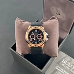 Bulova Marine Star Men's Black Dial Rubber Strap 44MM Quartz Watch 98B104. Fixed Price $199.99.