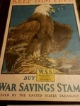 1918 Original Wwi Charles Bull Savings Stamps Poster (eagle) - Keep Him Free. Fixed Price $500.00.