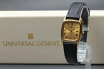 Near Mint Universal Geneve 542145 Manual Square Roman Gold Dial Women's Watch. Fixed Price $300.00.