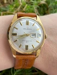 Helbros Watch Automatic Day Date Cal.puw 1363 Gold Plated Mens Made In Germany. Fixed Price $149.00.
