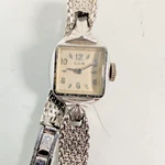 Vintage Elgin Womens Mechanical Hand Wind Watch Silver Tone Gemex Band. Fixed Price $39.95.