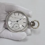 Elgin Pocket Watch 1884 18S 7J Grade 6 Model Coin Silver Case Runs!!. Fixed Price $295.00.