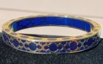 Andrew Hamilton Crawford Harmony Hinged Women's Blue Gold Bangle Bracelet. Fixed Price $59.99.